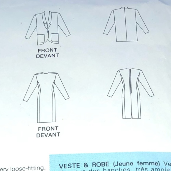 Butterick 4632 Sewing Pattern-;14-16-18 jacket and dress design- free shipping - Picture 4 of 5